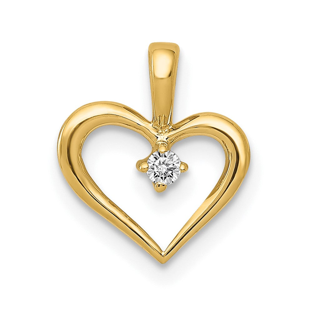 10K Yellow Gold 10K Aa .02Ct. Diamond Heart Pendant