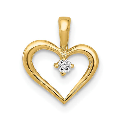10K Yellow Gold 10K Aa .02Ct. Diamond Heart Pendant