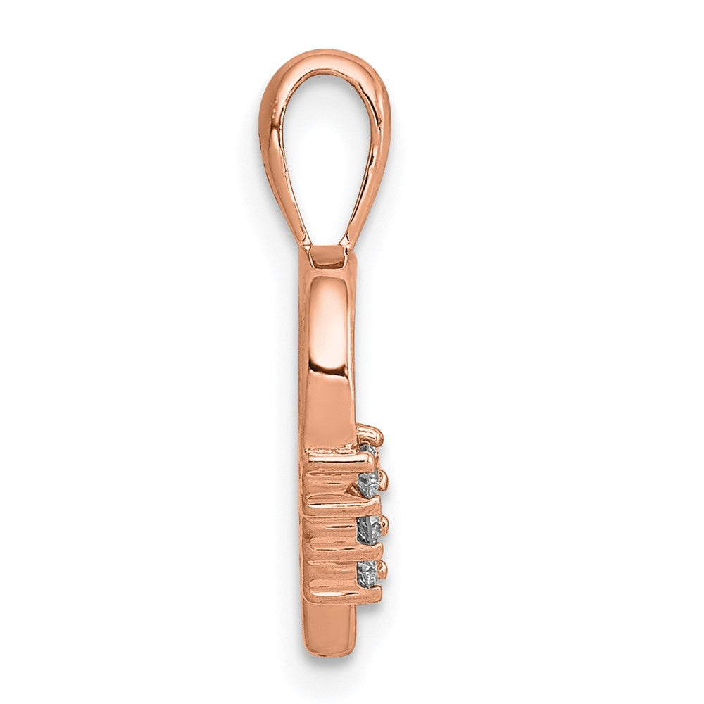 14K Rose Gold Aa 1/20Ct. Diamond Heart Pendant