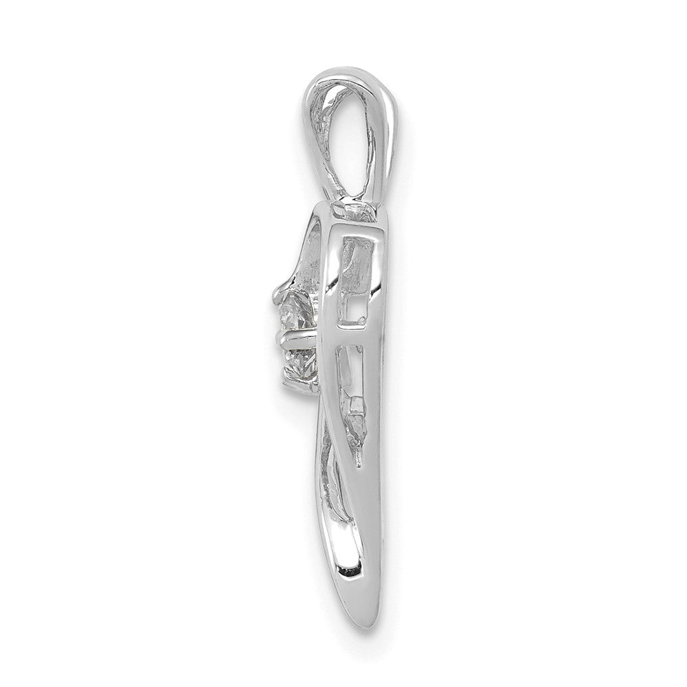 14k White Gold AA 1/10ct. Real Diamond Heart Pendant