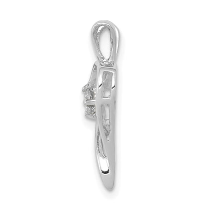 14k White Gold AA 1/10ct. Real Diamond Heart Pendant