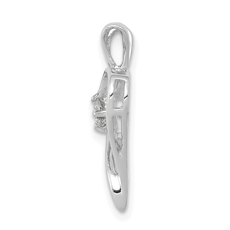 14k White Gold AA 1/10ct. Real Diamond Heart Pendant
