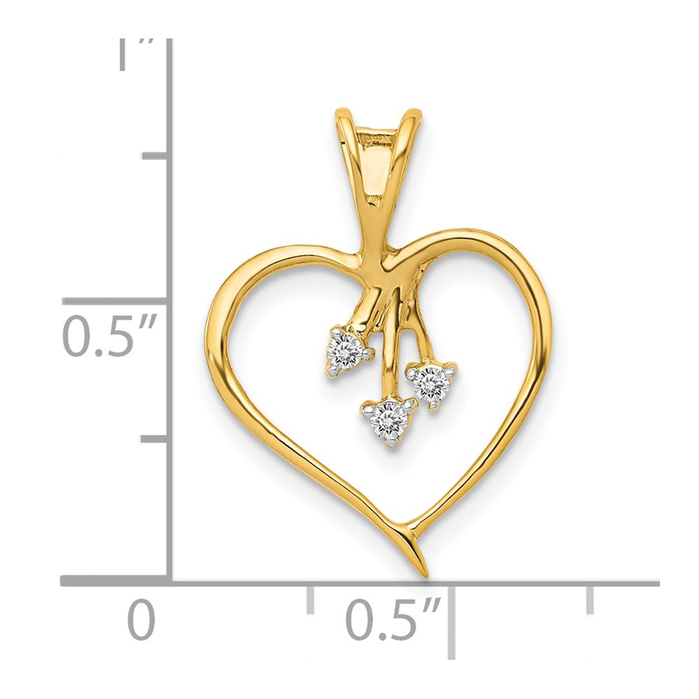 10K Yellow Gold 10K Diamond Heart Pendant