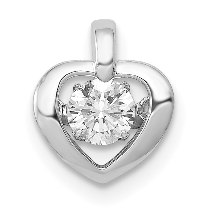 14k White Gold 1/4 Ct. Lab Grown Diamond VS/SI+ G+ Vibrant Heart Pendant