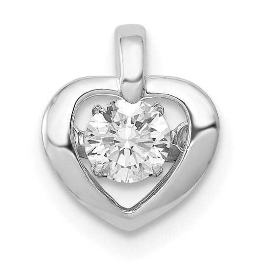 14k White Gold 1/4 Ct. Lab Grown Diamond VS/SI+ G+ Vibrant Heart Pendant
