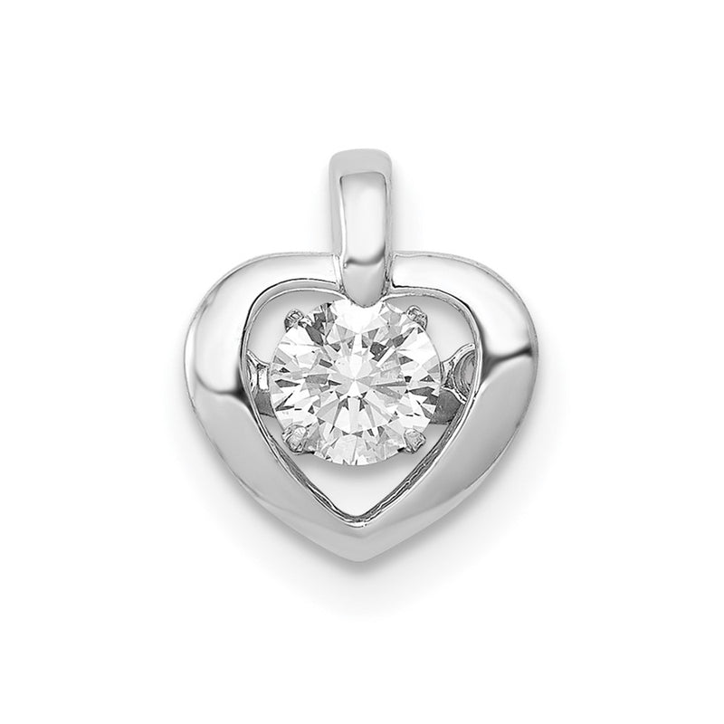 14k White Gold 1/4 Ct. Lab Grown Diamond VS/SI+ G+ Vibrant Heart Pendant