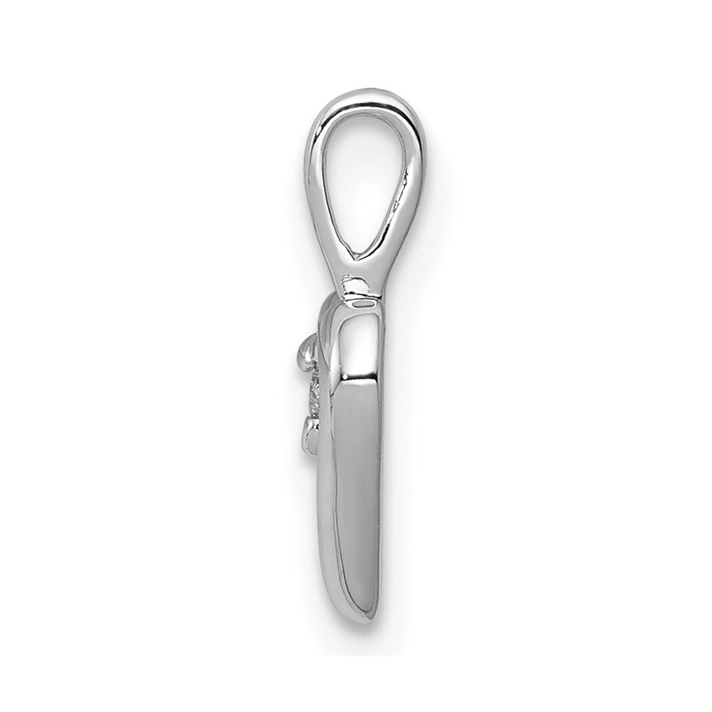 14K White Gold .02Ct. Diamond Heart Pendant