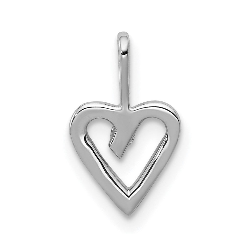 14K White Gold .02Ct. Diamond Heart Pendant