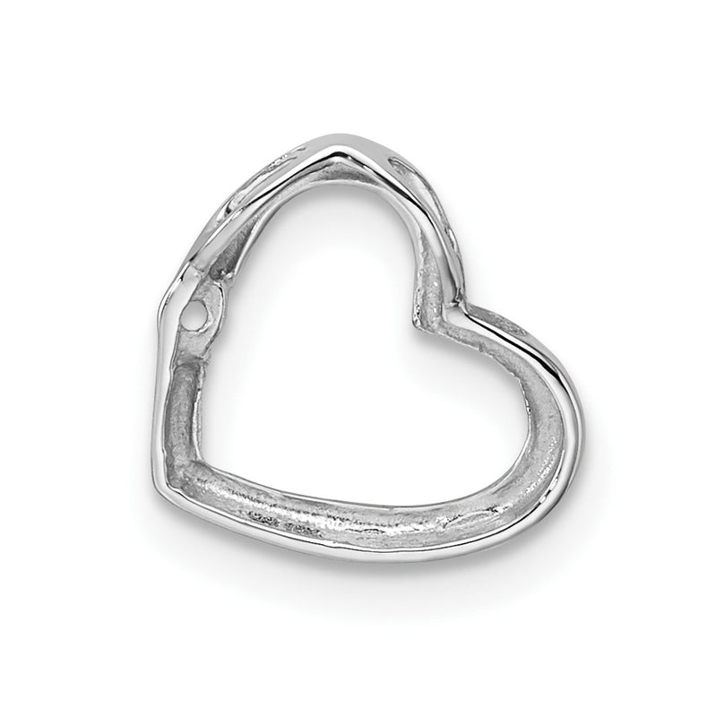 10K White Gold Heart Chain Slide Mounting