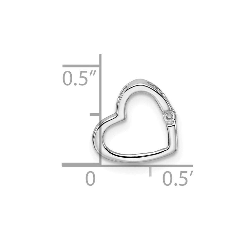 10K White Gold Heart Chain Slide Mounting