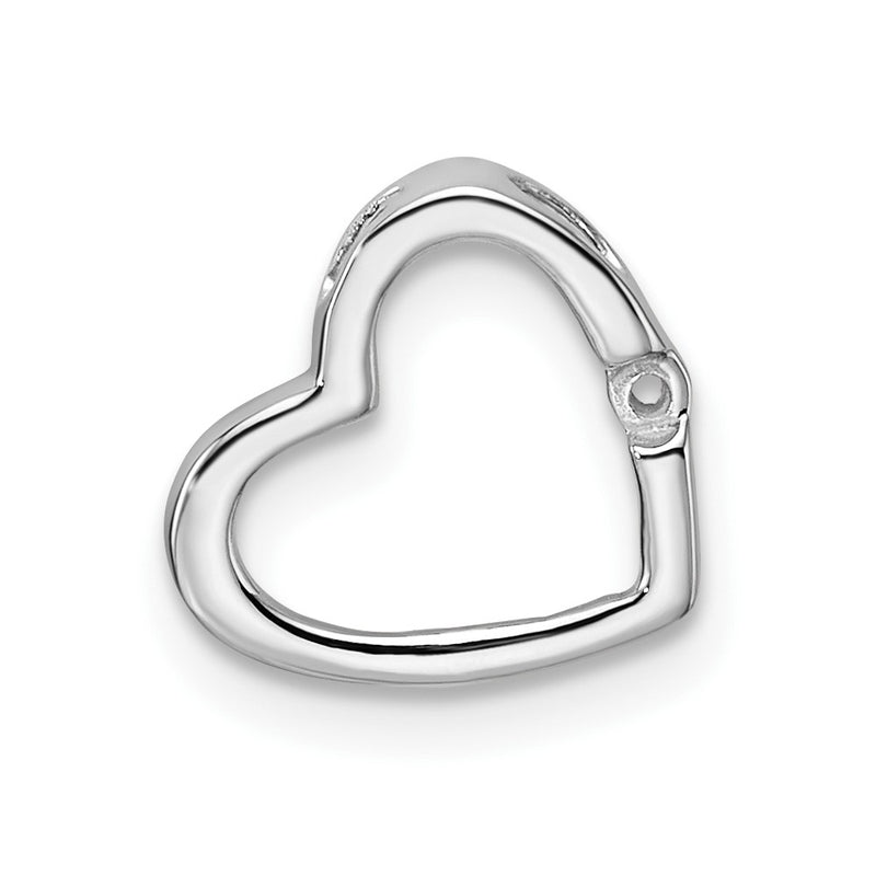 10K White Gold Heart Chain Slide Mounting