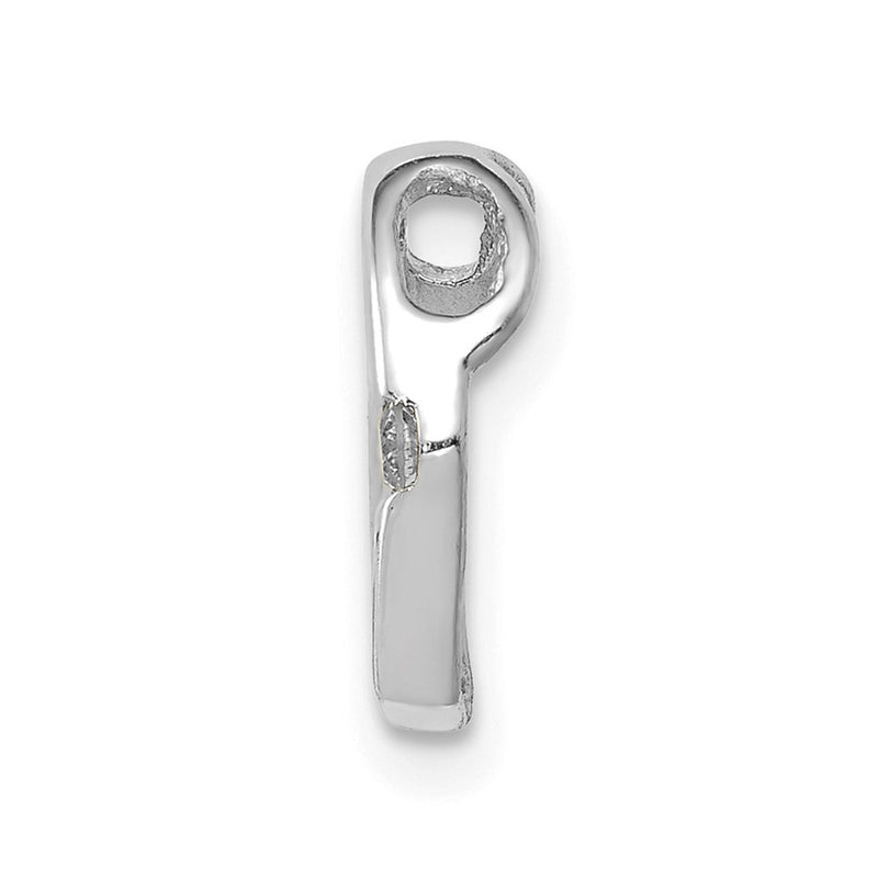 14k White Gold AA Real Diamond Heart Chain Slide