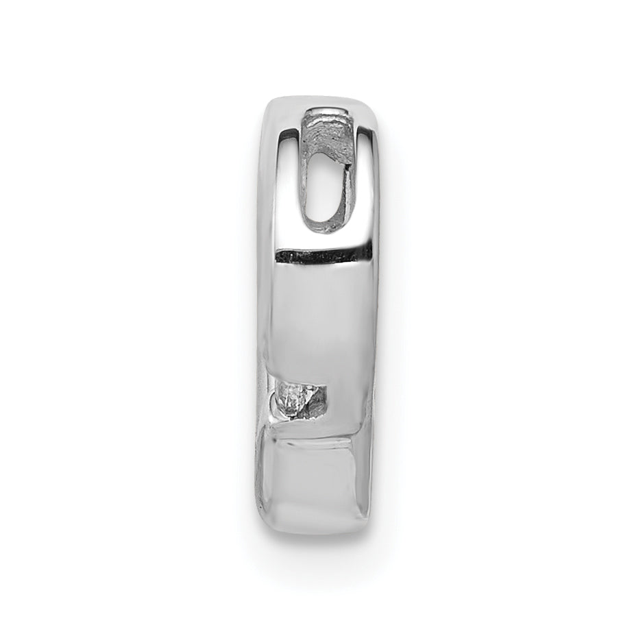 10K White Gold .01Ct. Diamond Heart Chain Slide