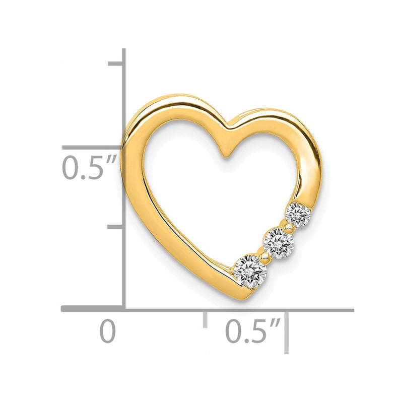 14k Yellow Gold 14k 1/6ct. Diamond Heart Chain Slide