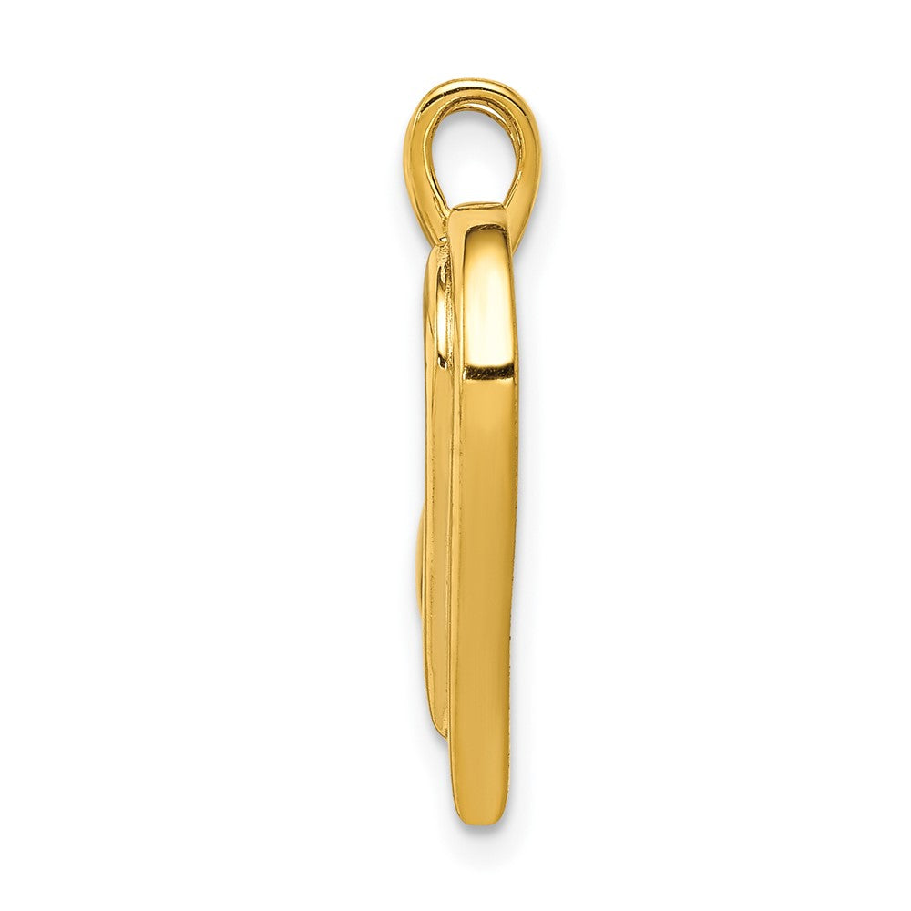 10K Yellow Gold 10K Diamond Fancy Heart Pendant