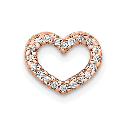 14K Rose Gold 1/15Ct. Diamond Heart Chain Slide