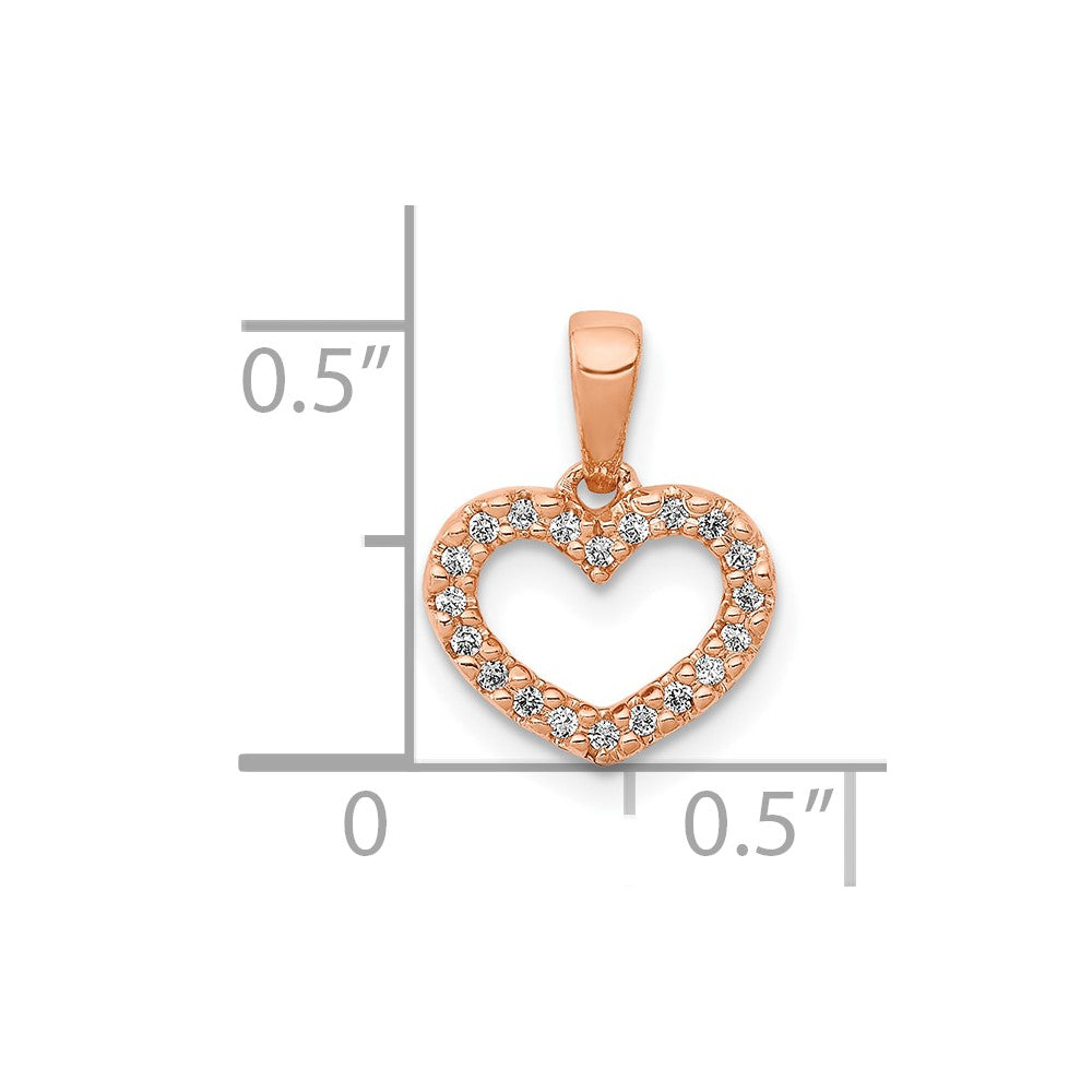 10K Rose Gold 10K .03Ct. Diamond Heart Pendant