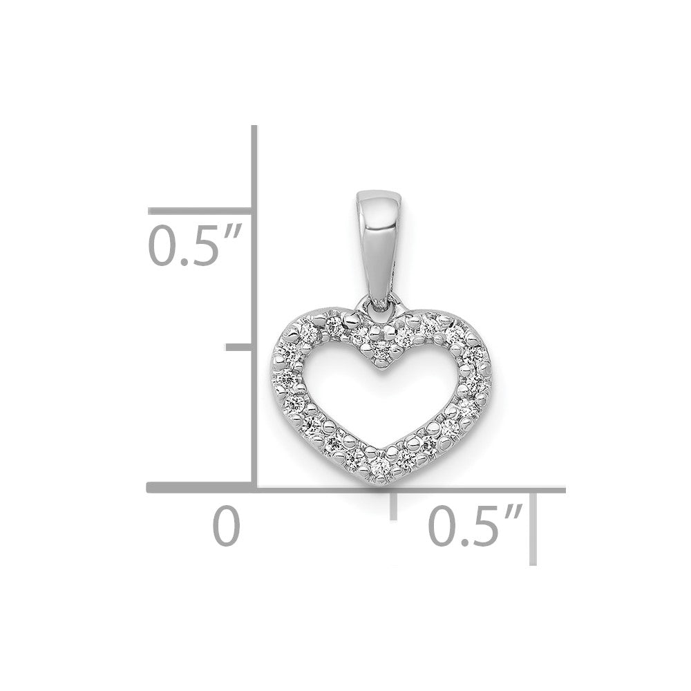 10K White Gold 10K .03Ct. Diamond Heart Pendant