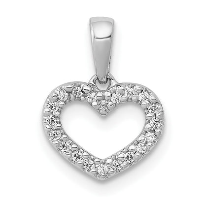 10K White Gold 10K .03Ct. Diamond Heart Pendant
