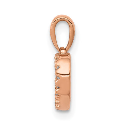 14K Rose Gold .03Ct. Diamond Heart Pendant