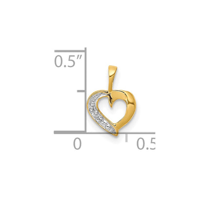 10K Yellow Gold 10K .01Ct. Diamond Heart Pendant