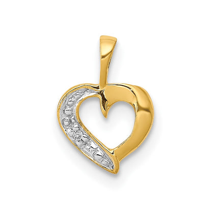10K Yellow Gold 10K .01Ct. Diamond Heart Pendant