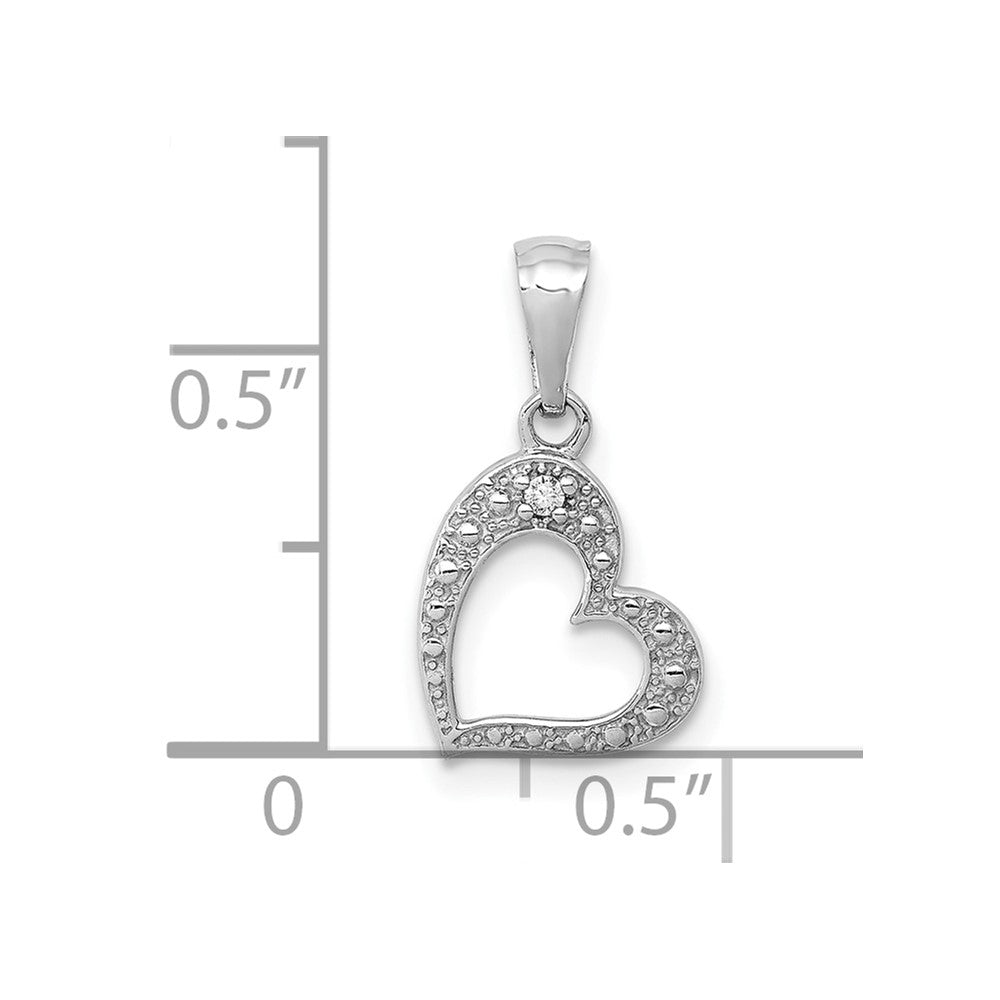 10K White Gold 10K .01Ct. Diamond Heart Pendant