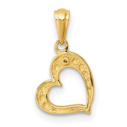 10K Yellow Gold 10K .01Ct. Diamond Heart Pendant