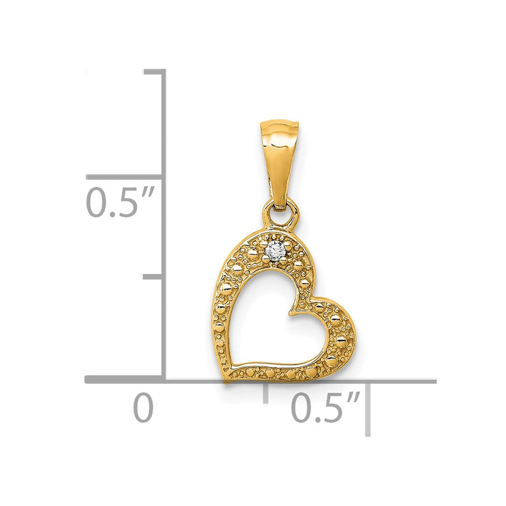 10K Yellow Gold 10K .01Ct. Diamond Heart Pendant
