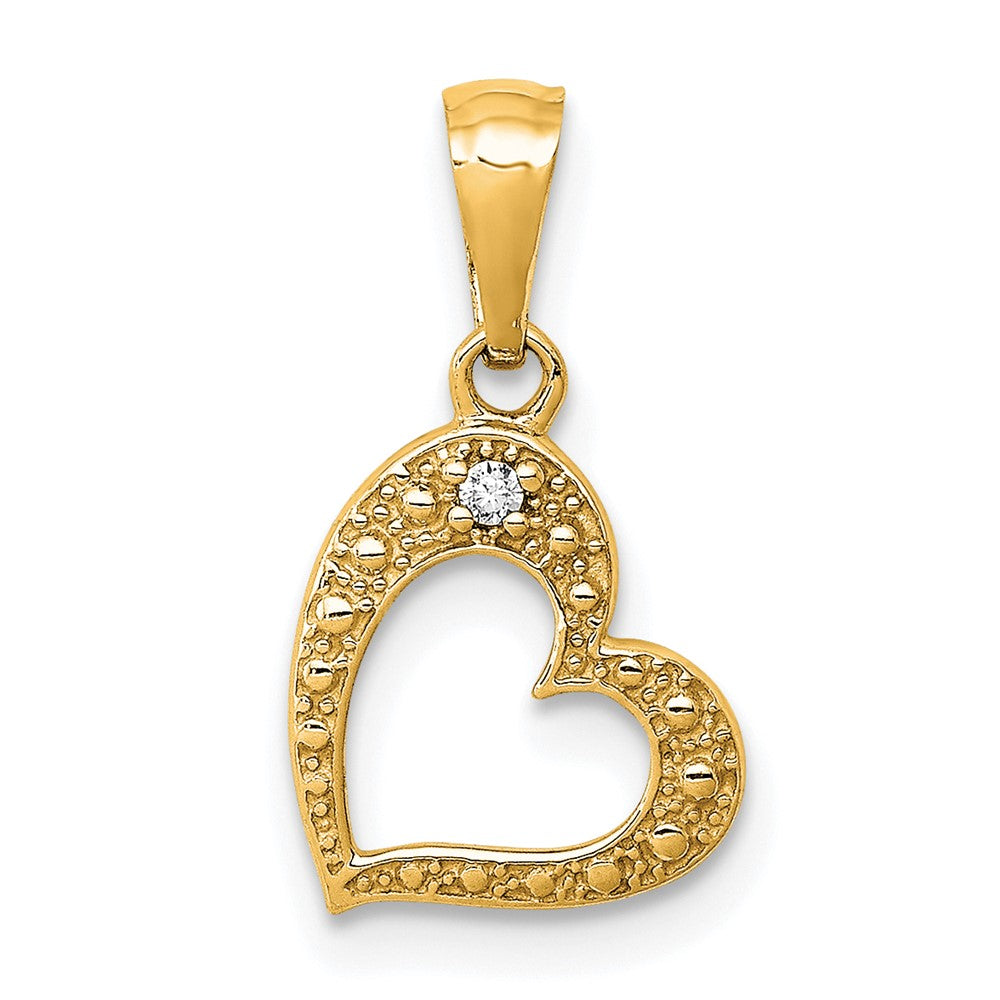 10K Yellow Gold 10K .01Ct. Diamond Heart Pendant