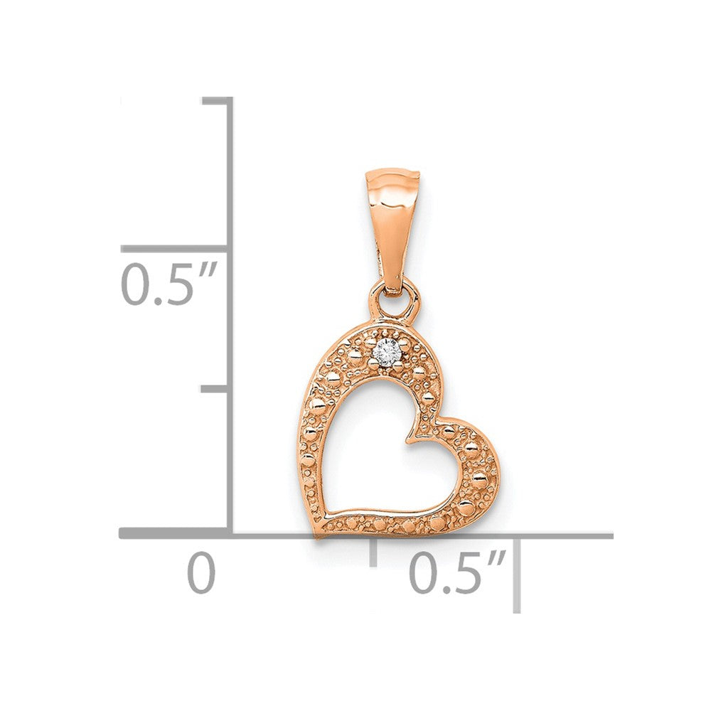 14k Rose Gold 14k Rose Gold .01ct. Diamond Heart Pendant