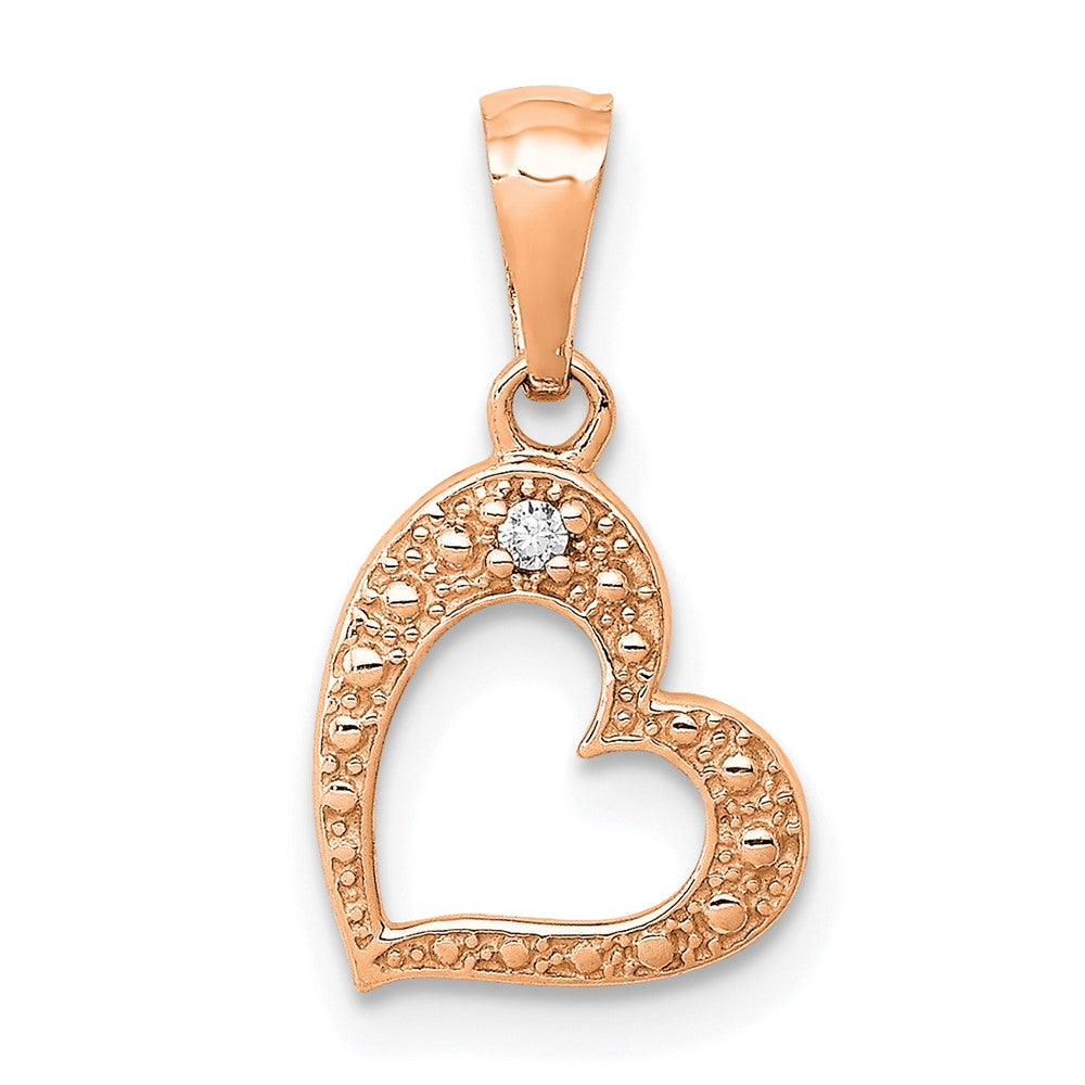 14k Rose Gold 14k Rose Gold .01ct. Diamond Heart Pendant