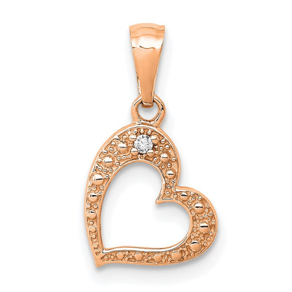 14k Rose Gold 14k Rose Gold .01ct. Diamond Heart Pendant
