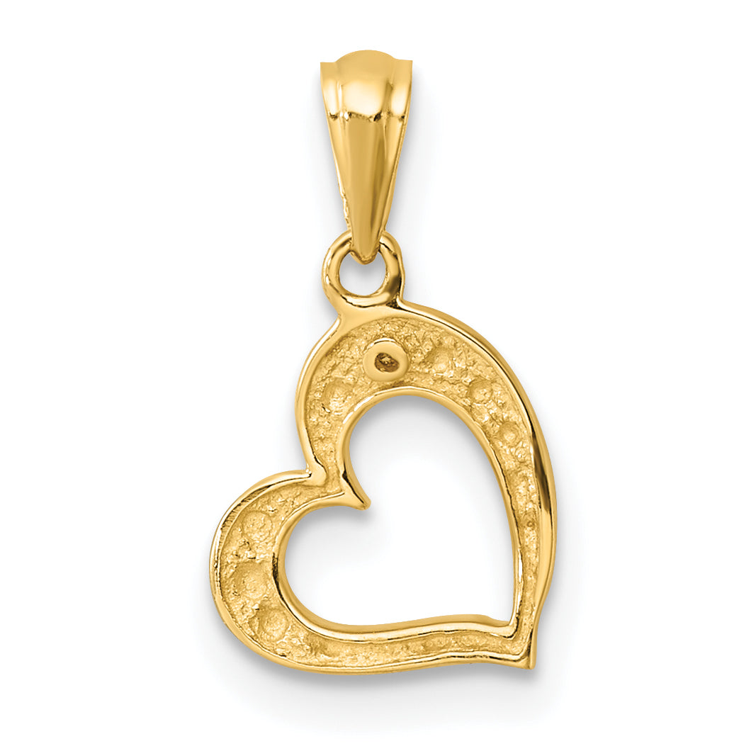 14k Yellow Gold 14k  .01ct. Diamond Heart Pendant