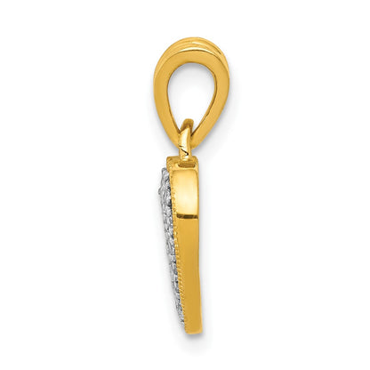 10K Yellow Gold 10K Diamond Heart Pendant