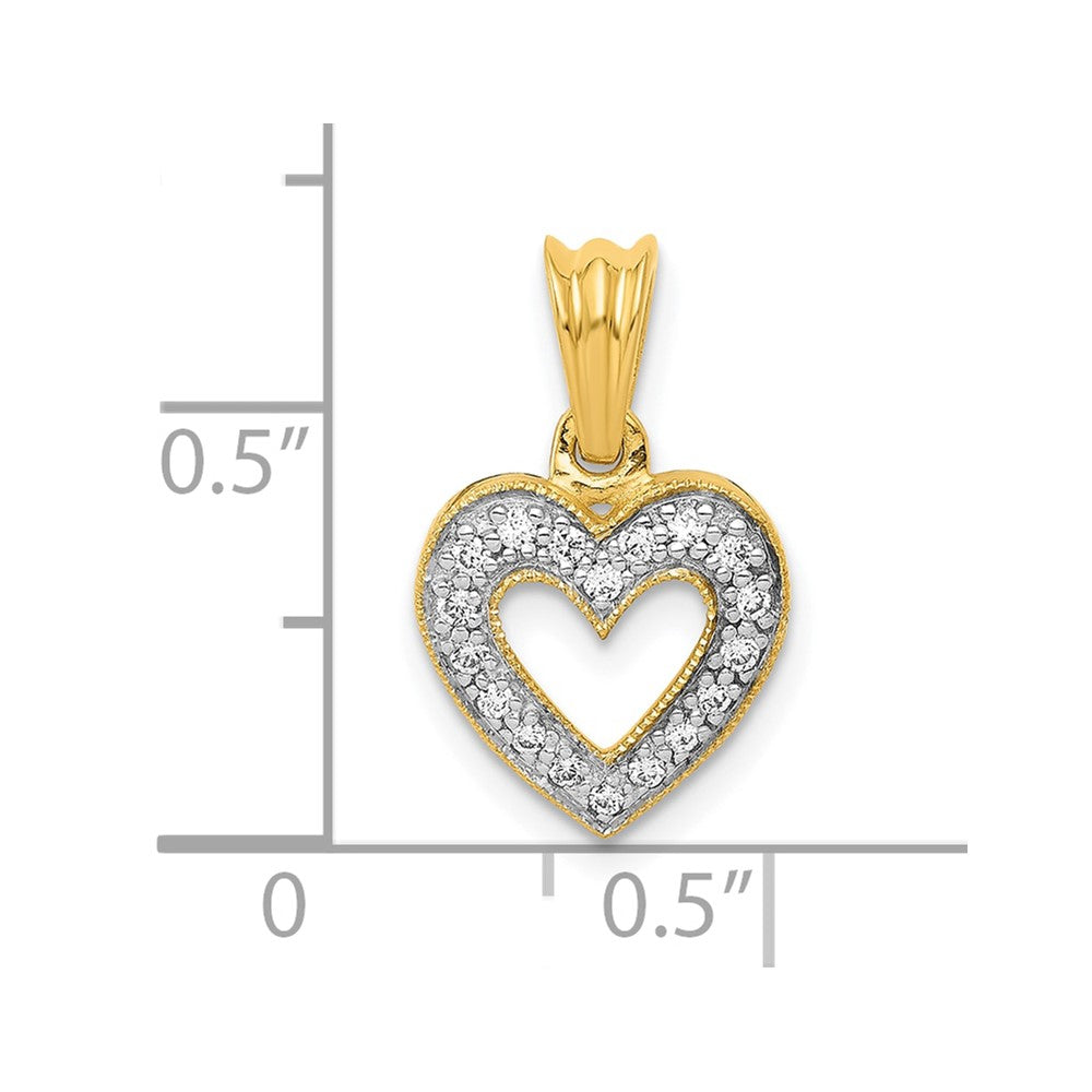 10K Yellow Gold 10K Diamond Heart Pendant