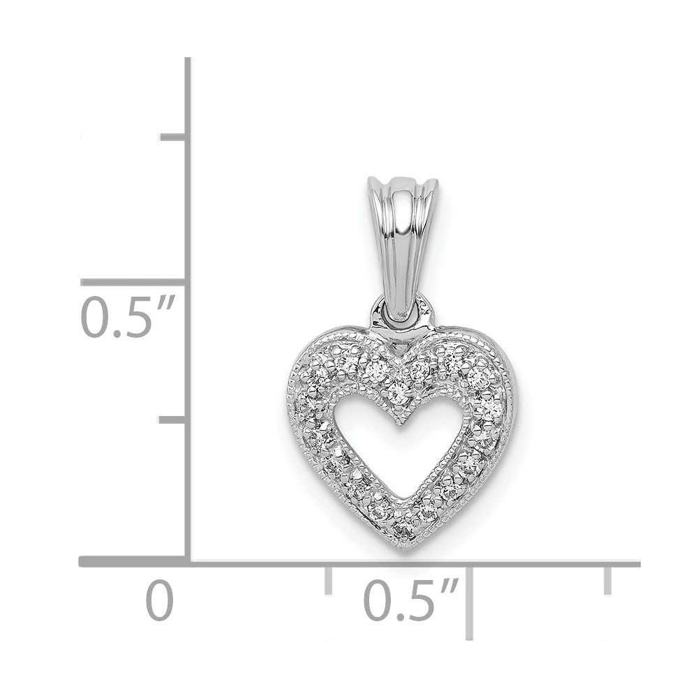 14K White Gold 1/10Ct. Diamond Heart Pendant