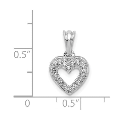 14K White Gold 1/10Ct. Diamond Heart Pendant