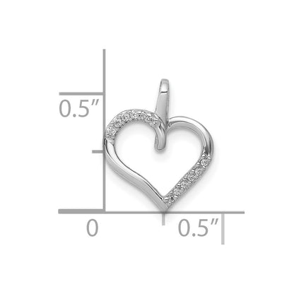 10K White Gold 10K 1/20Ct. Diamond Heart Pendant