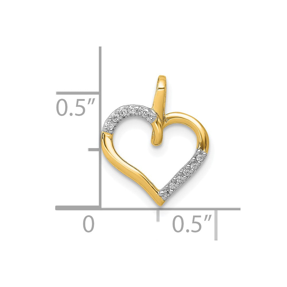 10K Yellow Gold 10K Diamond Heart Pendant