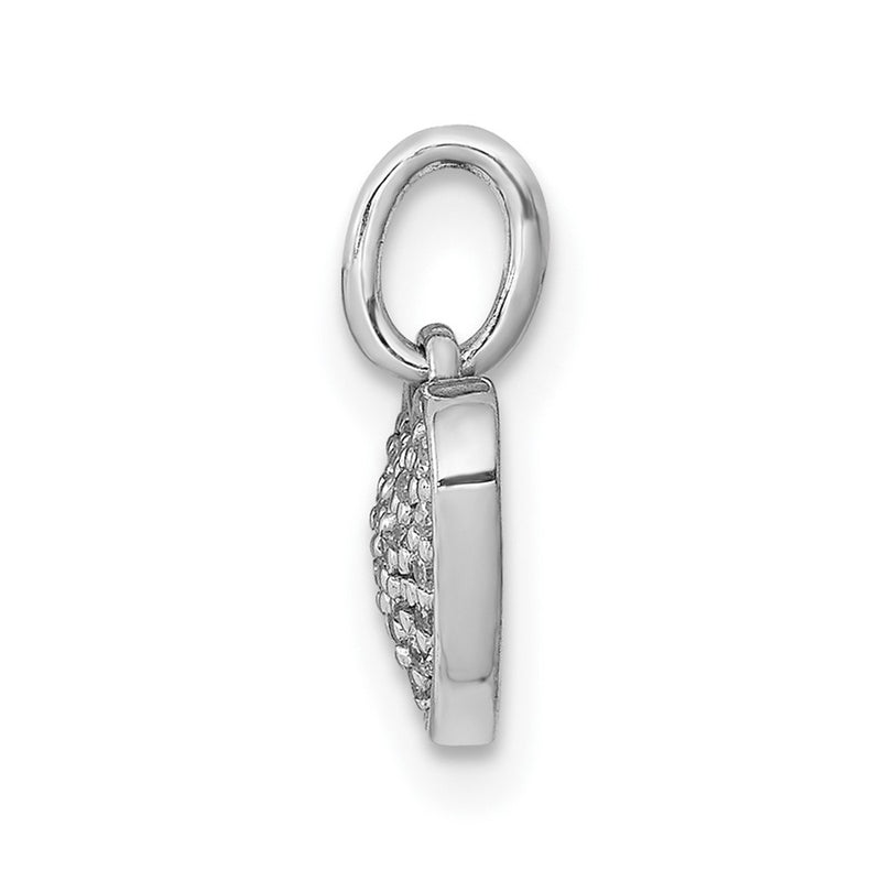 10K White Gold 1/10Ct. Diamond Heart Pendant