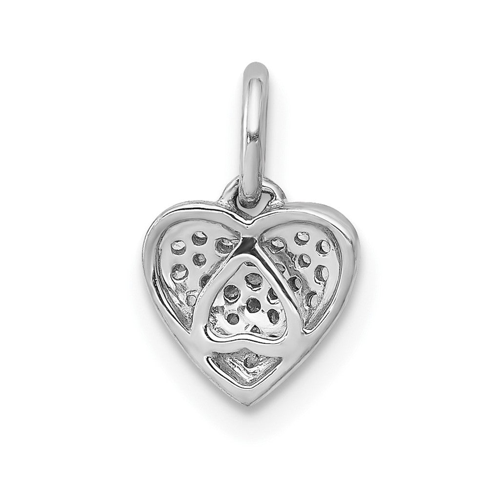 10K White Gold 1/10Ct. Diamond Heart Pendant