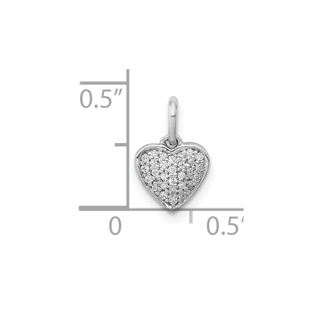 10K White Gold 1/10Ct. Diamond Heart Pendant