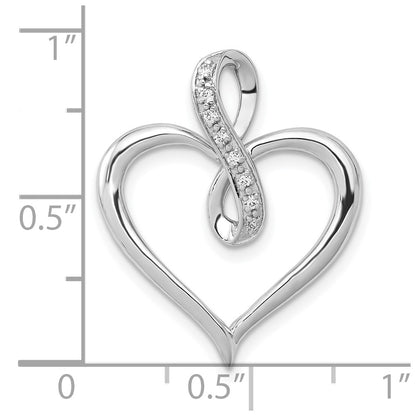 10K White Gold 1/20Ct. Diamond Heart And Infinity Pendant