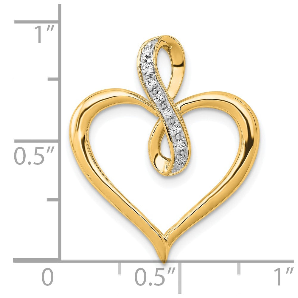 10K Yellow Gold 10K 1/20Ct. Diamond Heart And Infinity Pendant