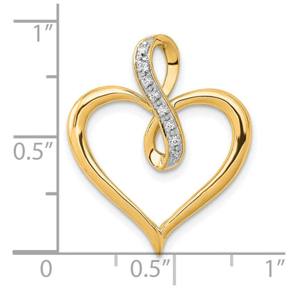 10K Yellow Gold 10K 1/20Ct. Diamond Heart And Infinity Pendant