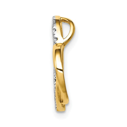 10K Yellow Gold .01Ct. Diamond Double Heart Chain Slide