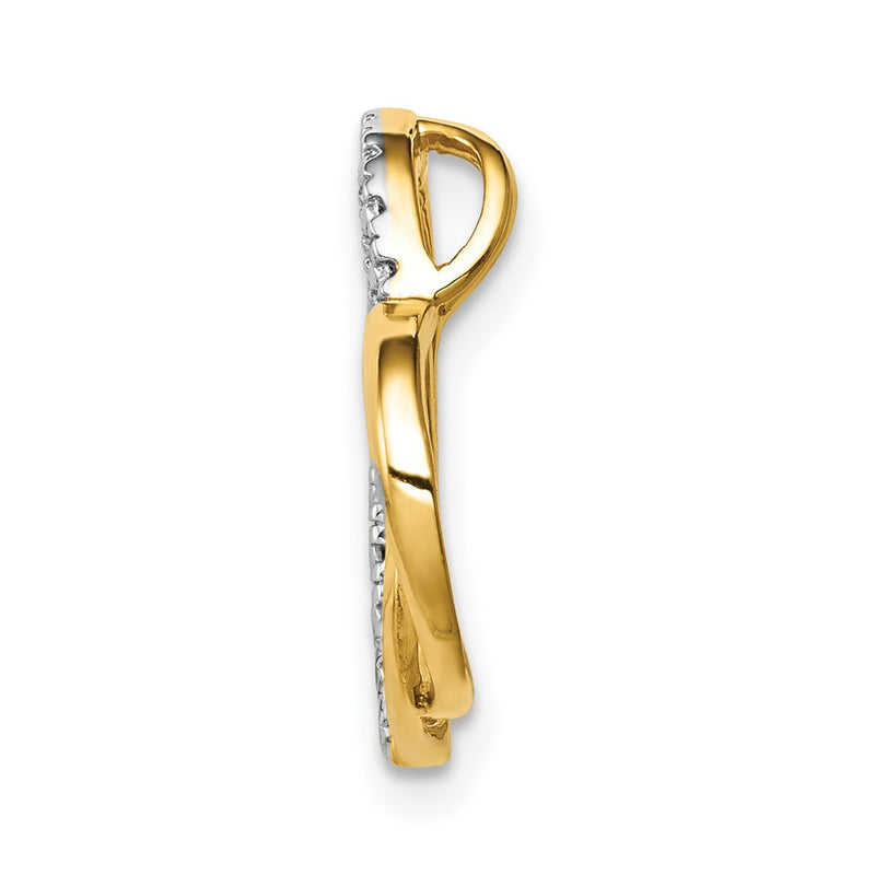10K Yellow Gold .01Ct. Diamond Double Heart Chain Slide