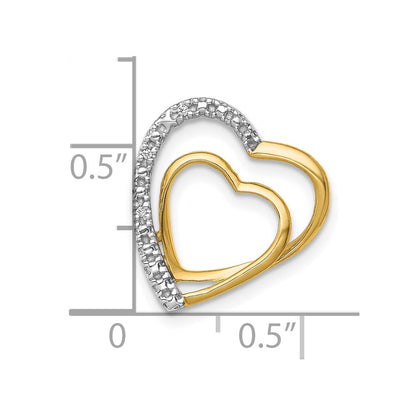 10K Yellow Gold .01Ct. Diamond Double Heart Chain Slide