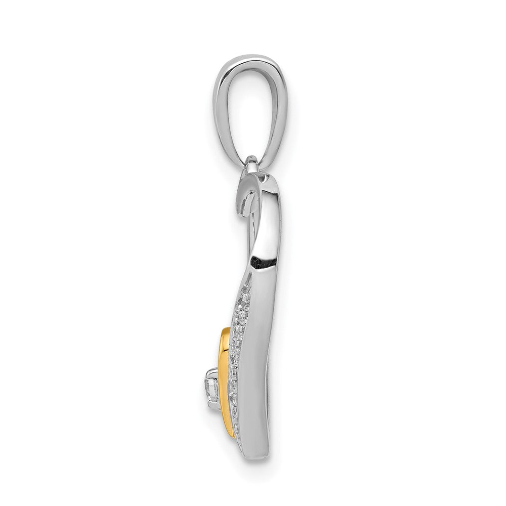14K Two Tone 1/20Ct. Diamond Double Heart Pendant